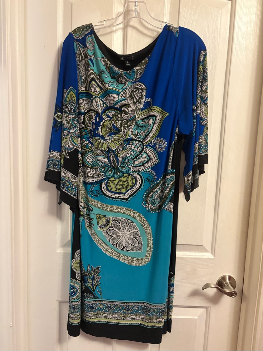 Carole Little Blue and Teal Paisley Midi Dress